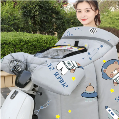 Warm Ride Thick Two-Person Motorcycle Wind Shield Coat - Image 0