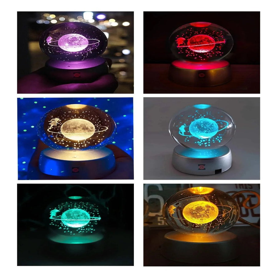Dreamy Galaxy 3D Planets Lighted Glass Sphere - Image 5