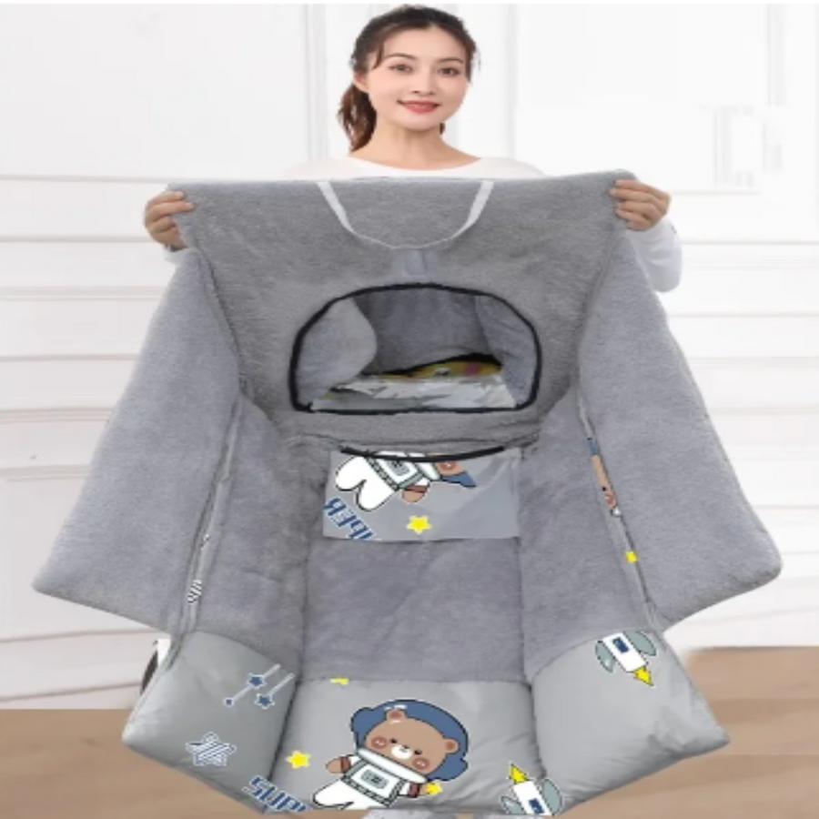 Warm Ride Thick Two-Person Motorcycle Wind Shield Coat - Image 1