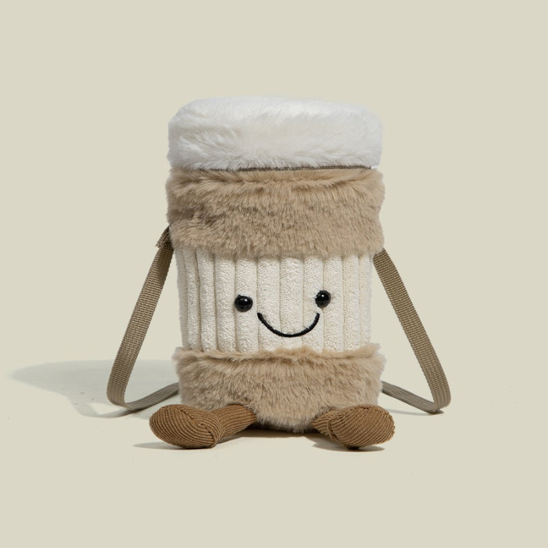 Cute Happy Coffee Mug Holder Plush Bag - Image 2