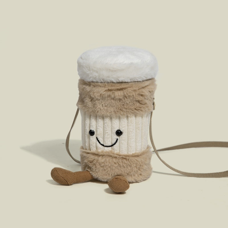 Cute Happy Coffee Mug Holder Plush Bag - Image 5