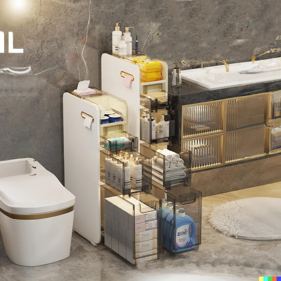 Multilayer Ultra Narrow Bathroom Storage Cabinet - Image 1