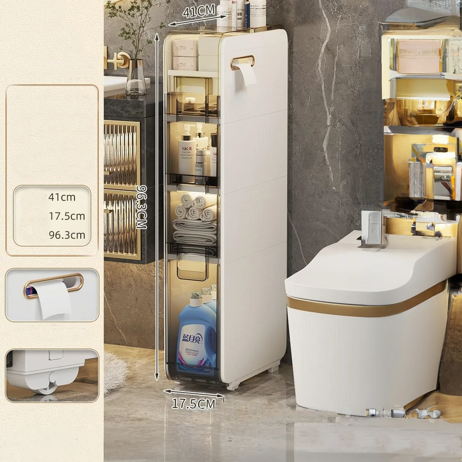 Multilayer Ultra Narrow Bathroom Storage Cabinet - Image 2