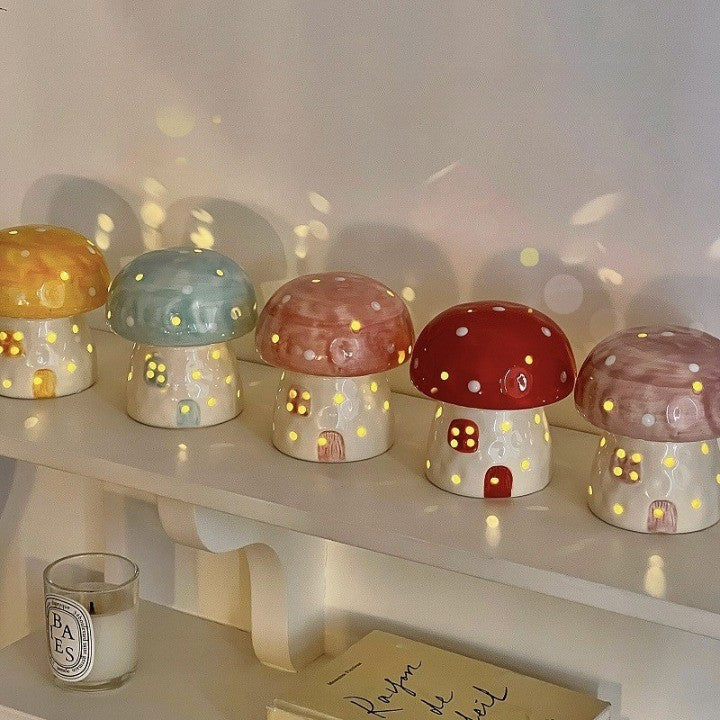 Dreamy Mushroom Shape Ceramic Bedside Lamp - Image 1