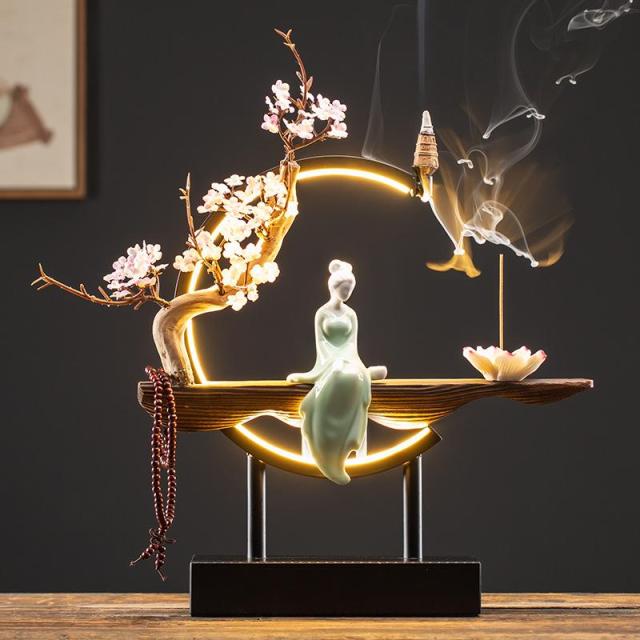 Handmade Fairy Lady Waterfall Backflow Incense Burner - Image 9