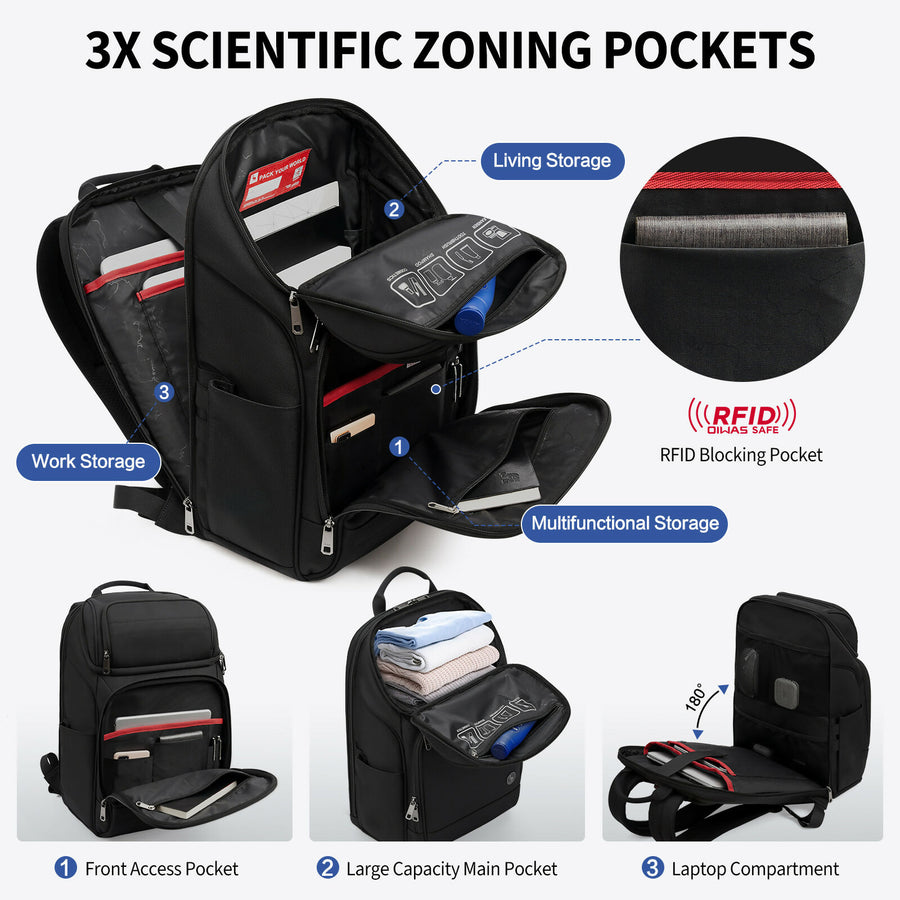 OIWAS 15.6” Laptop Backpack With USB Charging Port - Image 4