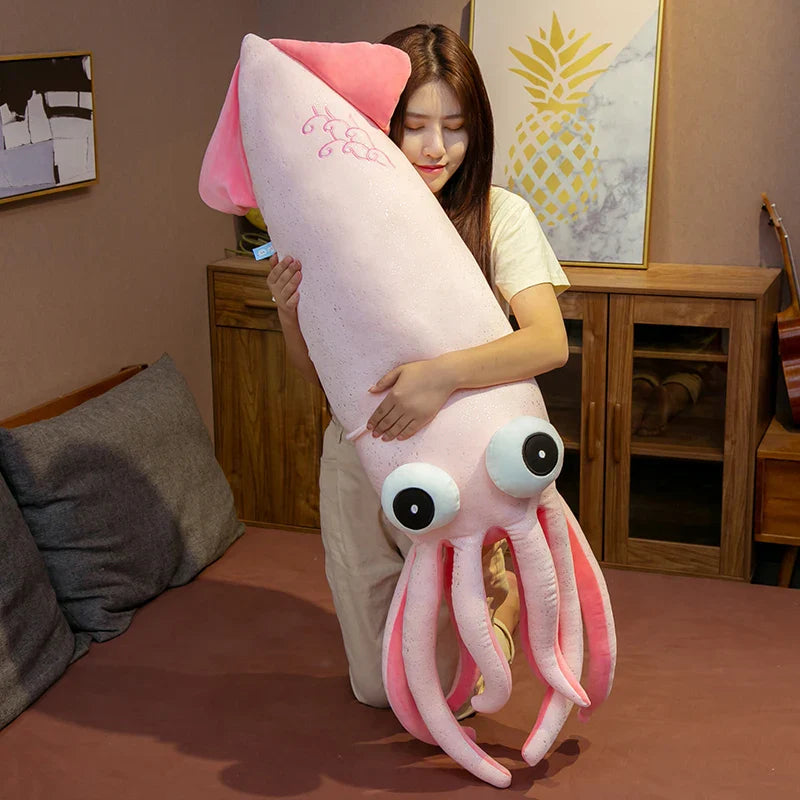 Jumbo Huggable Squid Softie Plush Toy - Image 5