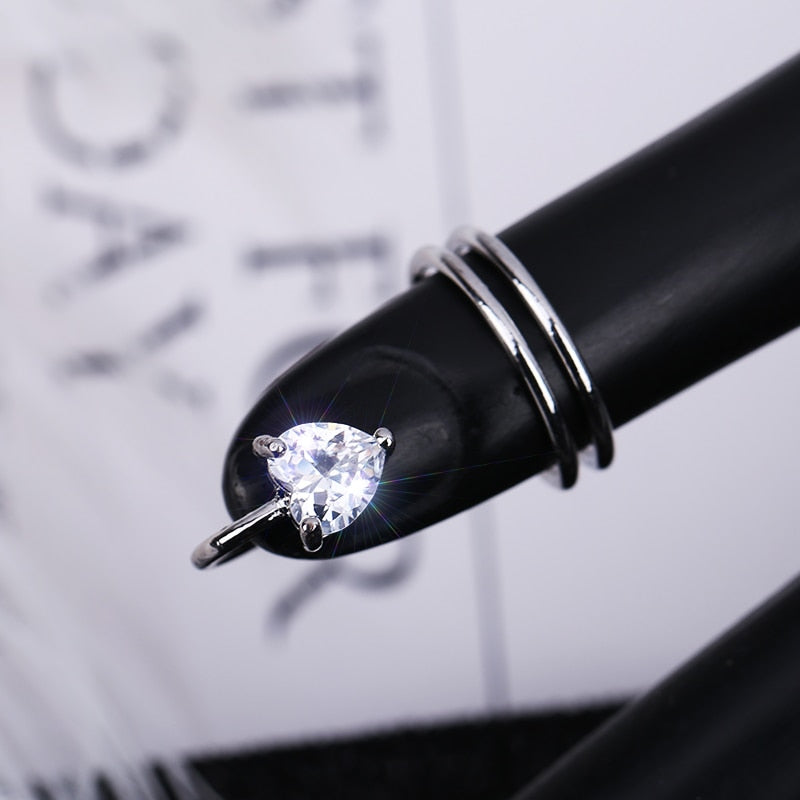 Sleek Line Gothic Metal Thin Nail Rings - Image 9