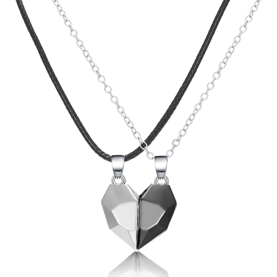 Magnetic Abstract Heart Couple's Necklace - Image 15