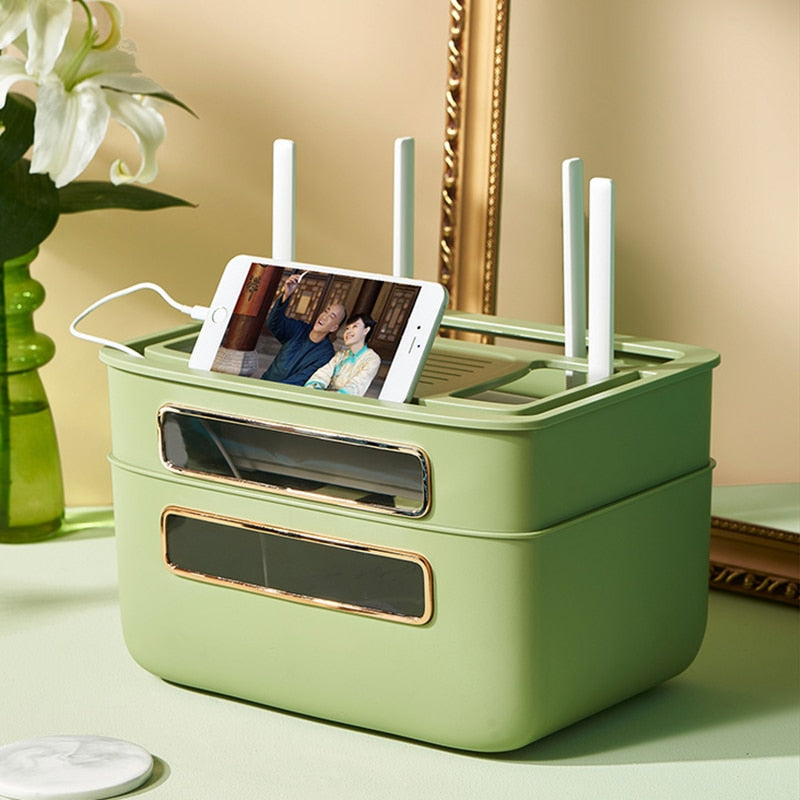 Nordic Stackable Modem Holder Cable Organizer - Image 1
