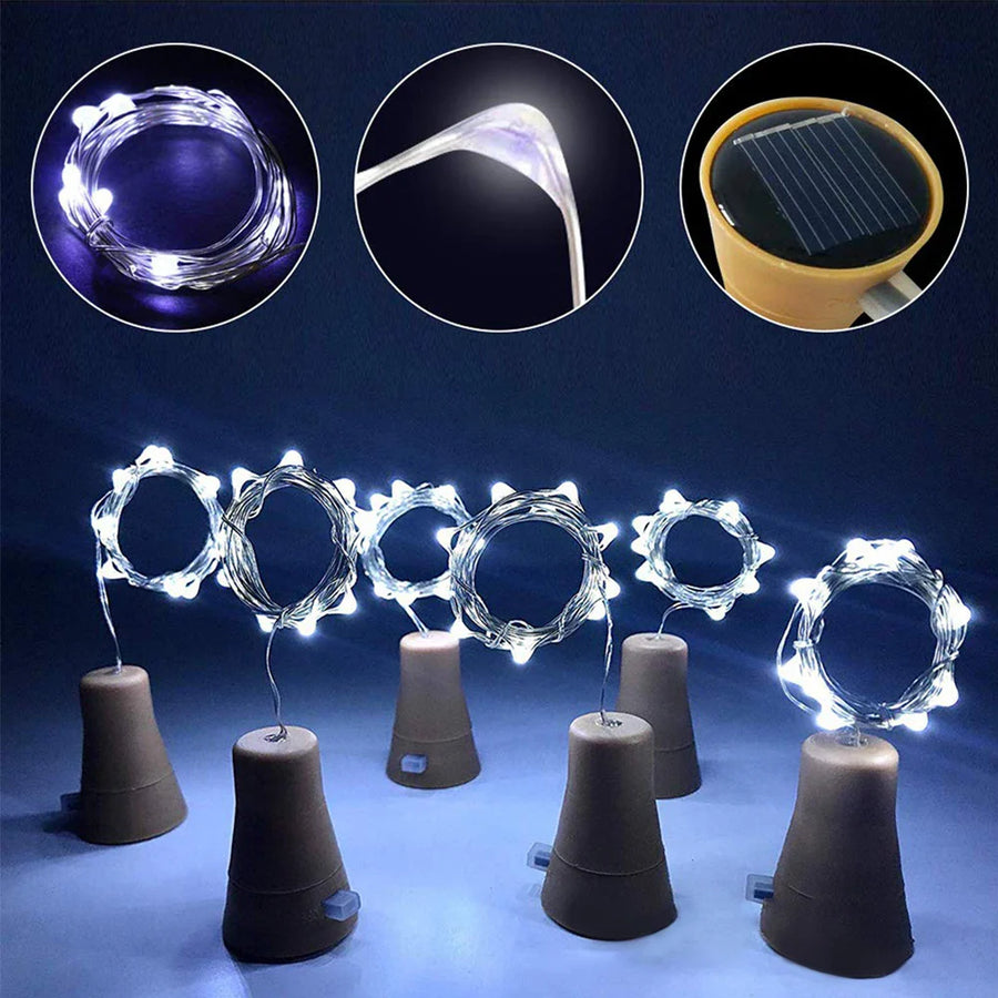 Solar-Powered Bottle Cork String Lights - Image 4