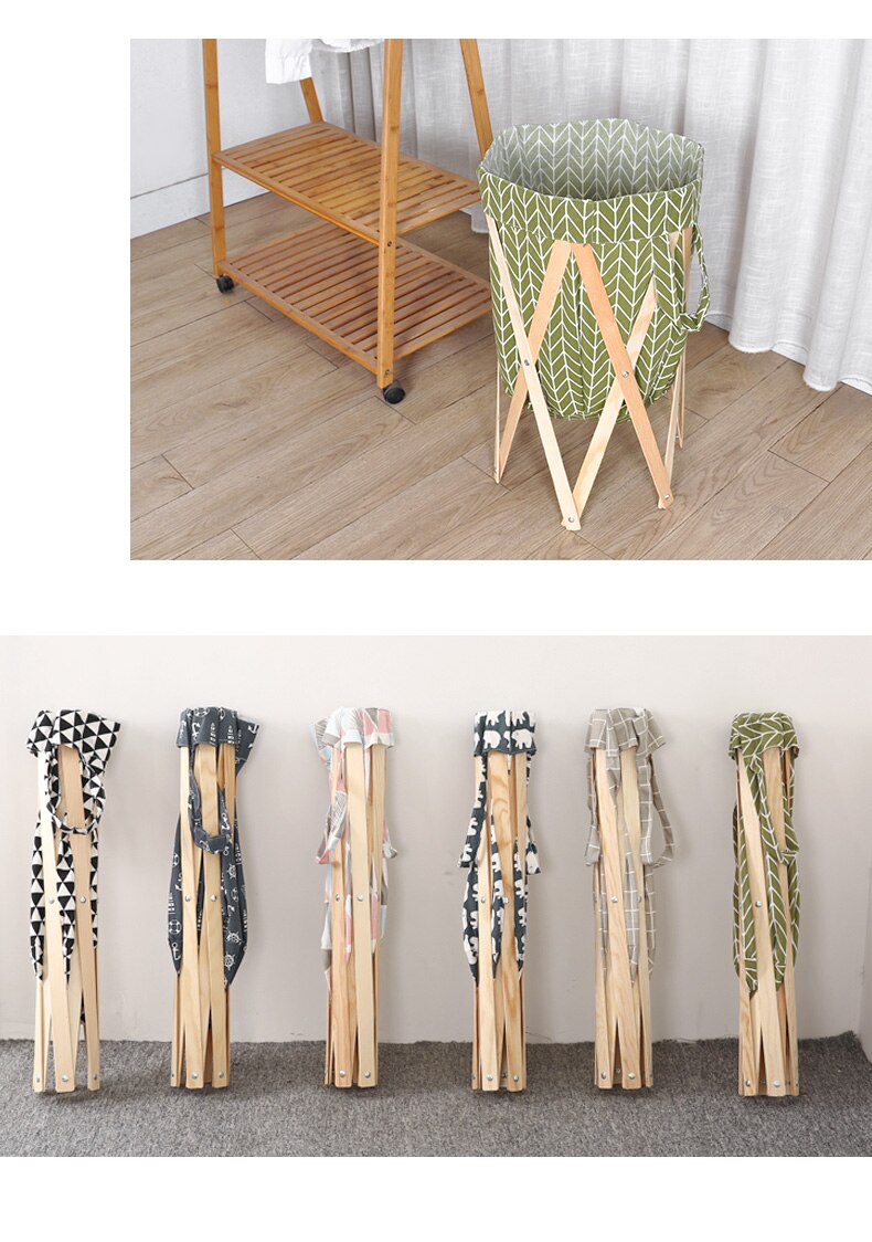 Modern Simple Foldable Creative Large Foldable Laundry Basket - Image 17