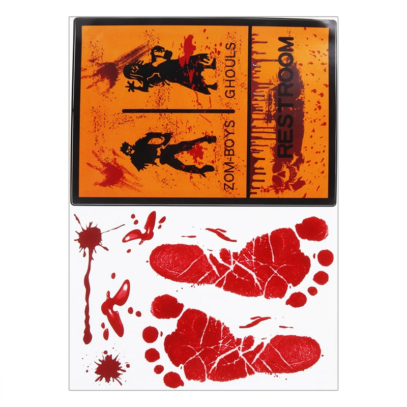 Bloody Handprint Stickers Halloween Decor - Image 13