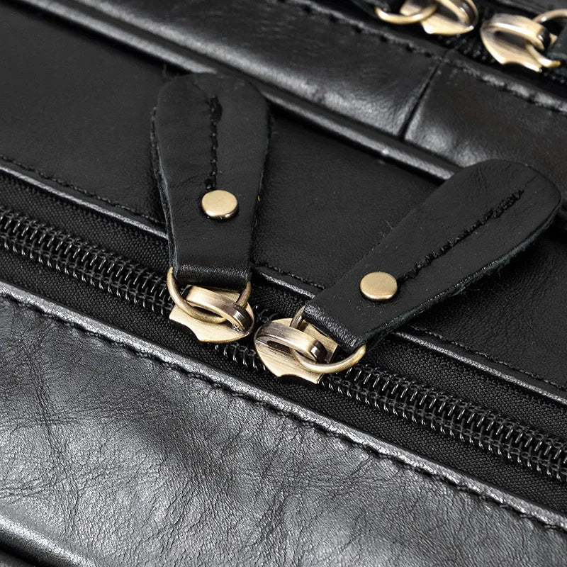Multifunctional Large Capacity Genuine Leather Vintage Handbag - Image 4