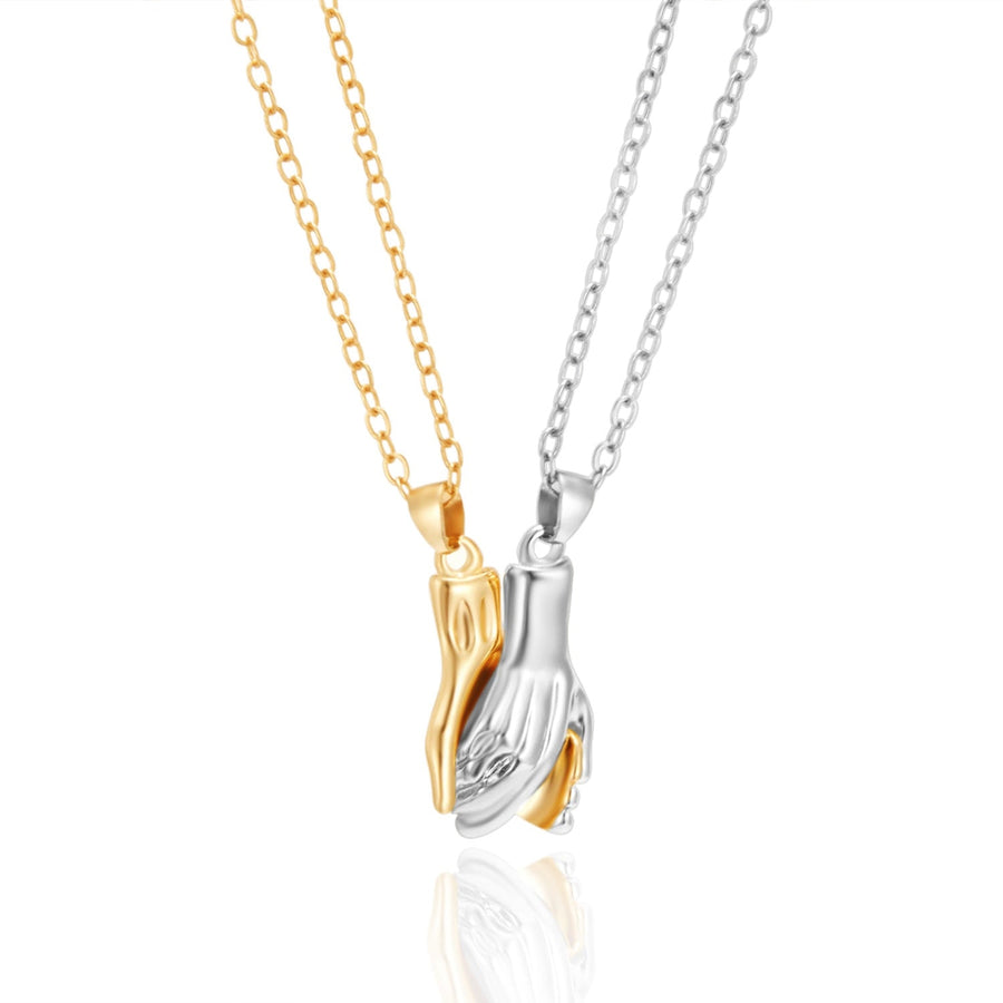 Magnetic Abstract Heart Couple's Necklace - Image 10