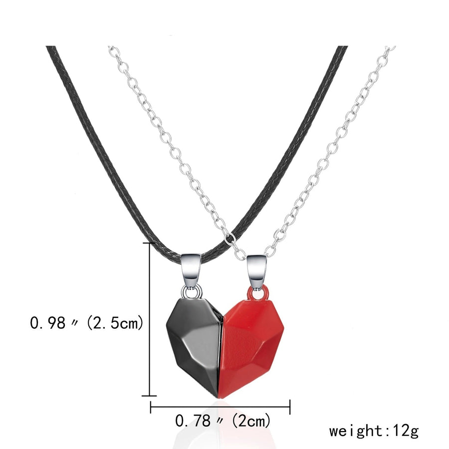 Magnetic Abstract Heart Couple's Necklace - Image 28