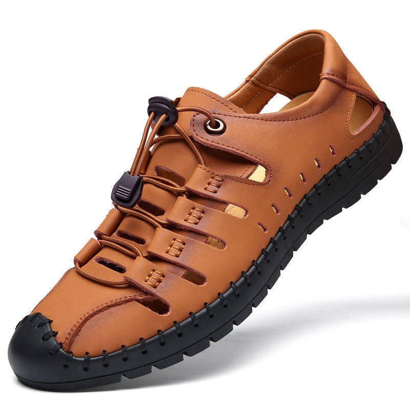 Casual Beach Flexible Leather Sandal - Image 9