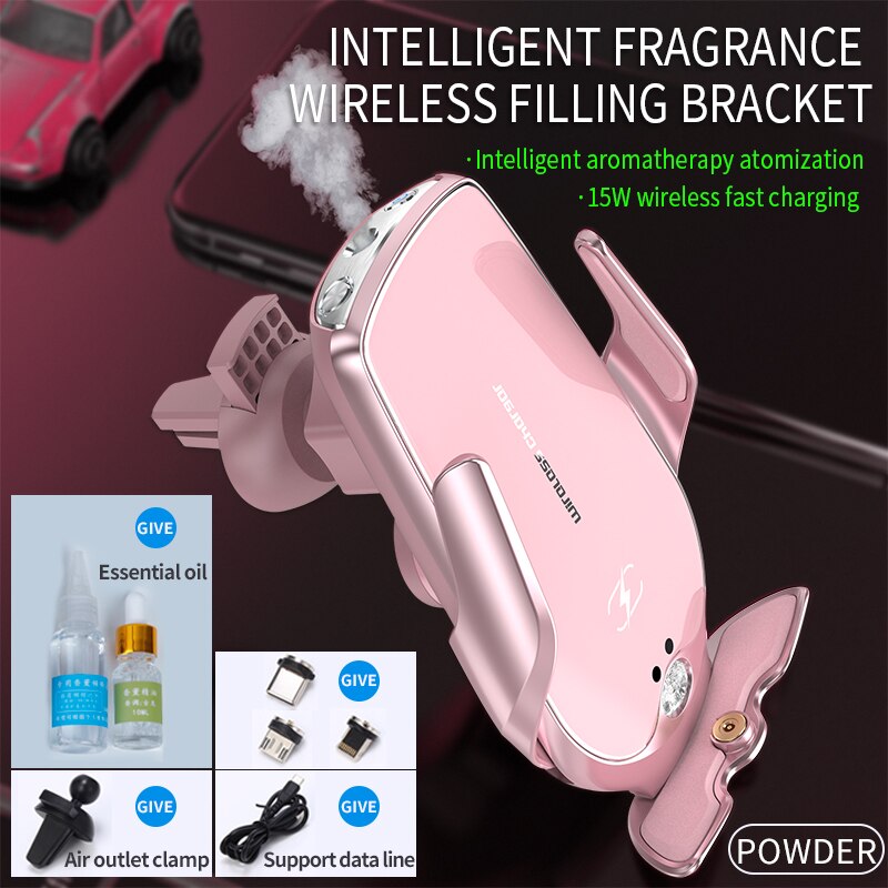 Smart Aromatherapy Wireless Charging Car Phone Holder - Image 9