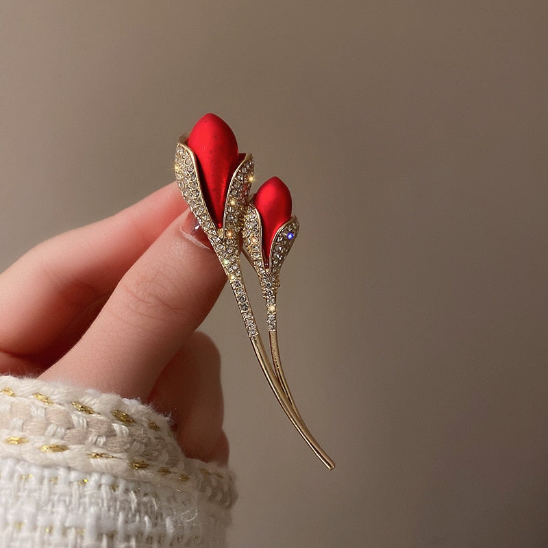 Elegant Rhinestone Flower Brooches - Image 14