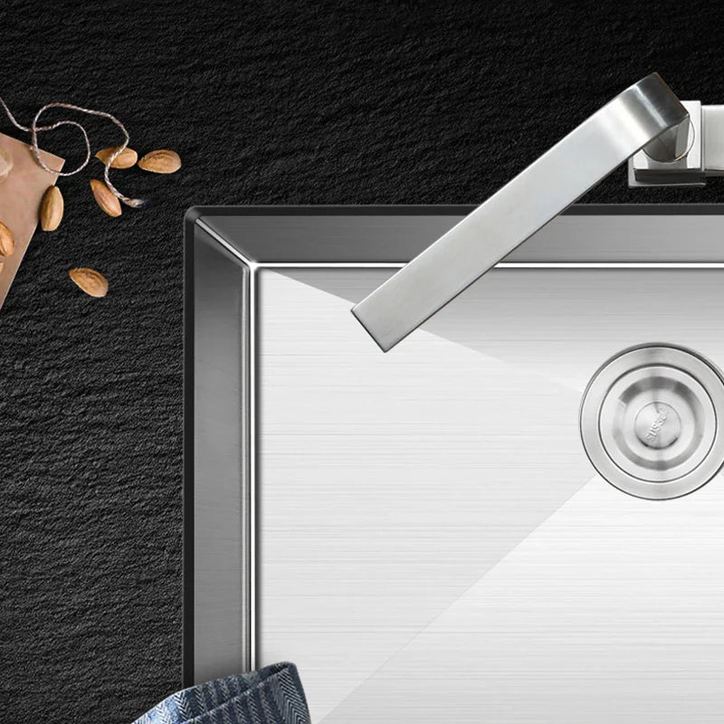 Infinity Edge Steel Artisanal Brushed Kitchen Sink - Image 1