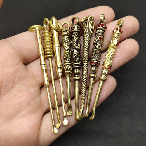 Retro Radiance Brass Mini Tool Vintage Keychain - Image 0