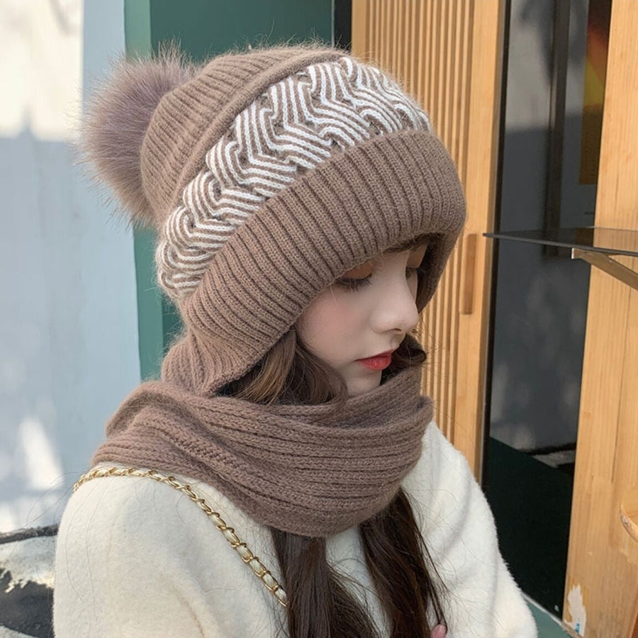2in1 Wool Winter Scarf Hat - Image 1