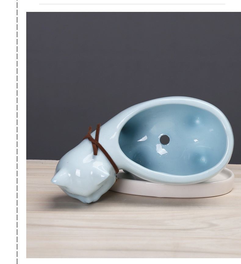 Rising Cat Ceramic Flower Pot - Image 9