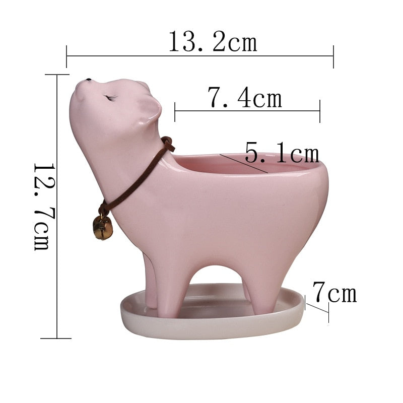 Rising Cat Ceramic Flower Pot - Image 3