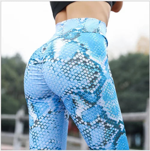 Snake Skin Print Women Yoga Pants Leggings - Image 6