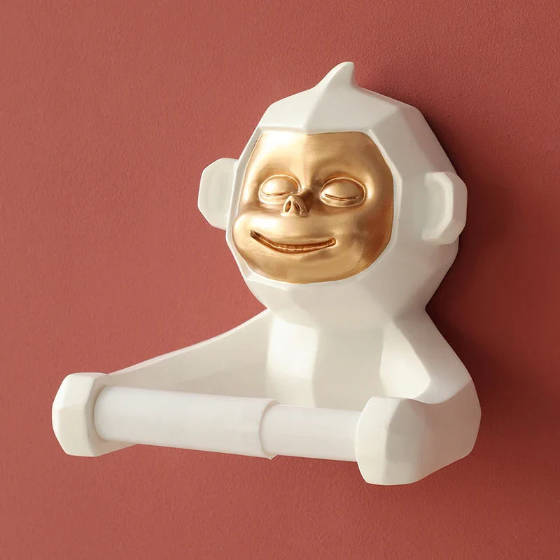Happy Monkey Resin Toilet Paper Holder - Image 8