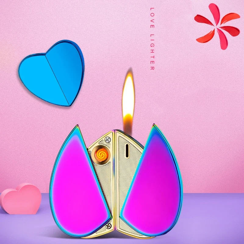 Heart-Shaped Love Spark Butane Flame Lighter - Image 1
