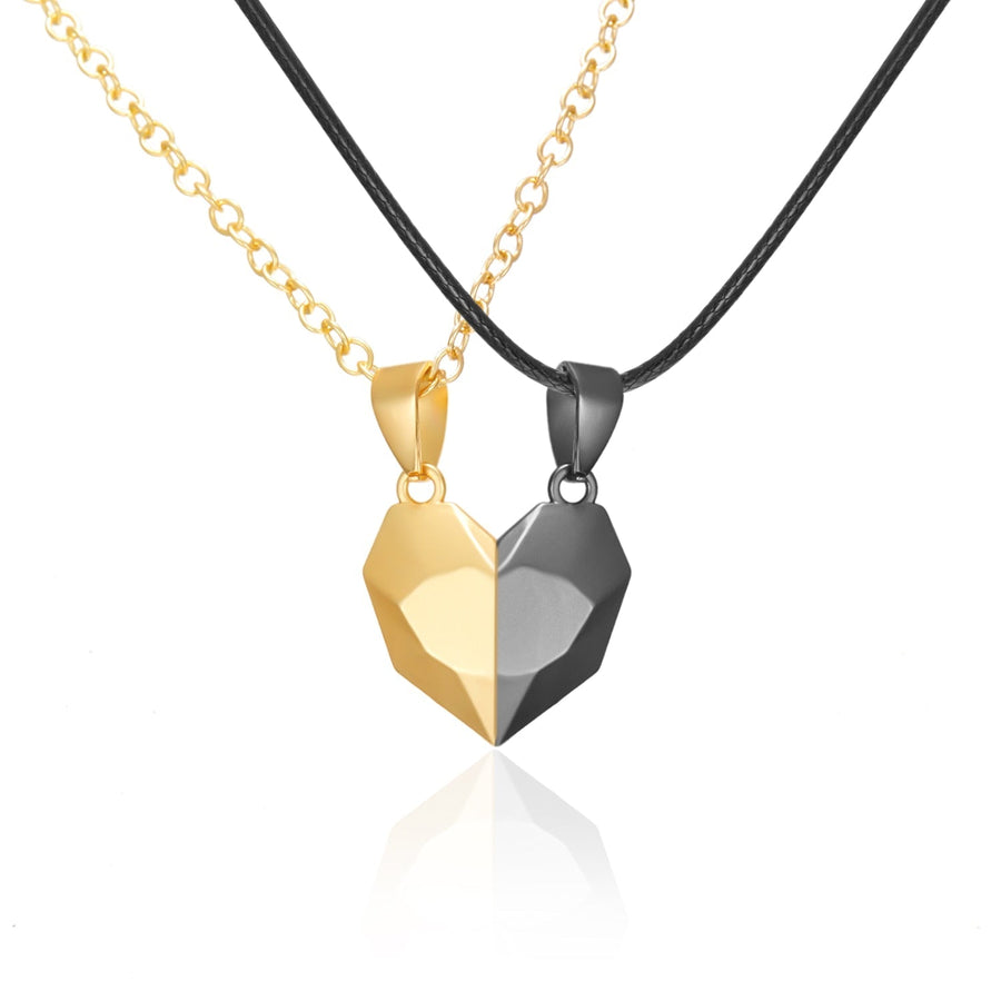 Magnetic Abstract Heart Couple's Necklace - Image 17