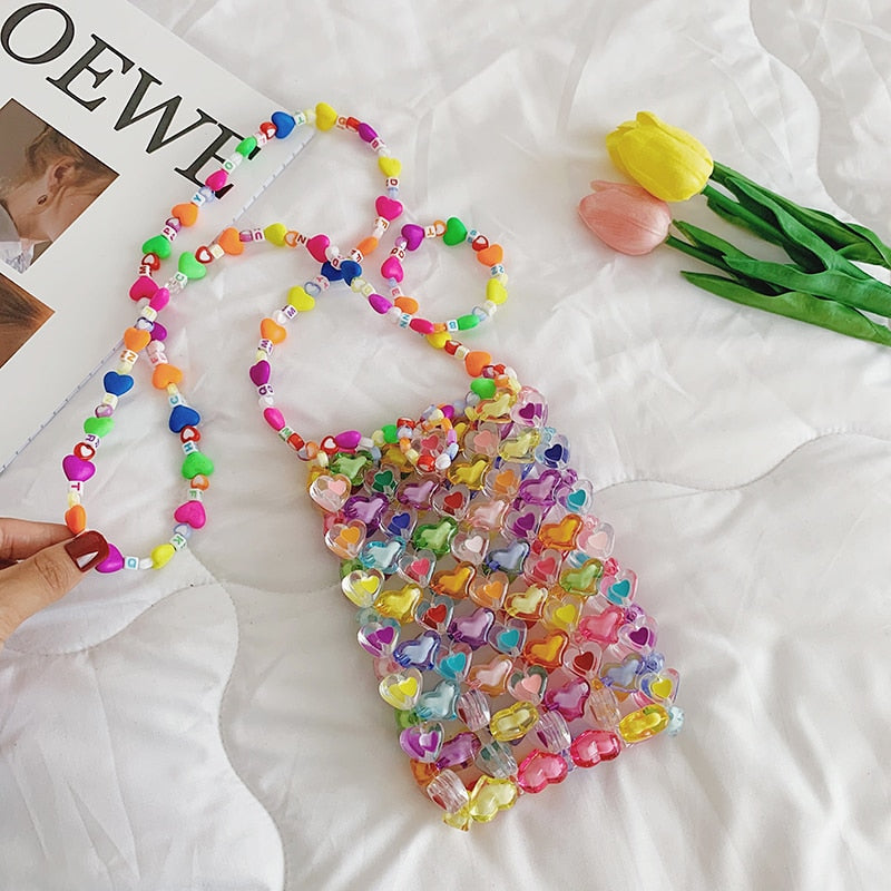 Love Beaded Hearts Colorful Mini Handbags - Image 9