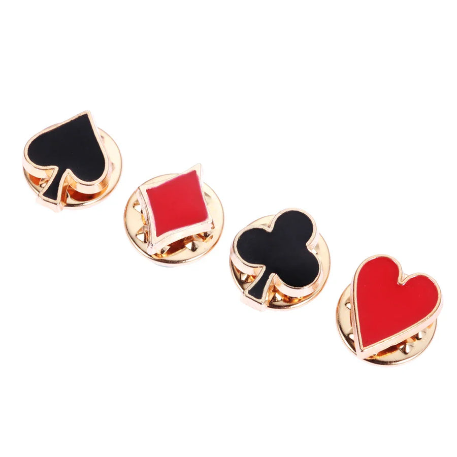 Zinc Alloy Poker Card Collar Clips Brooch Set - Image 6