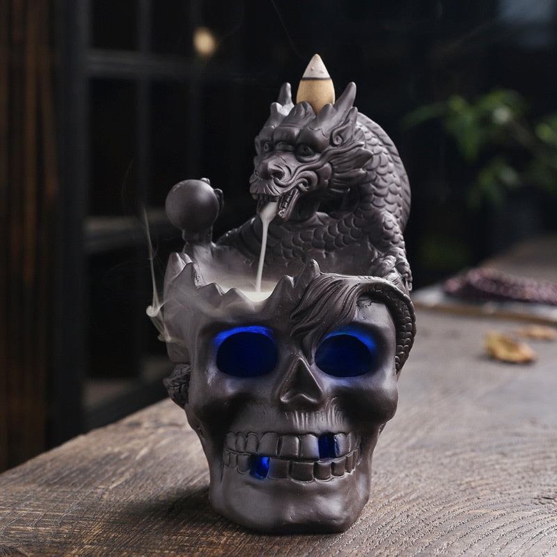 Dragon Skull LED Incense Burner - Image 1