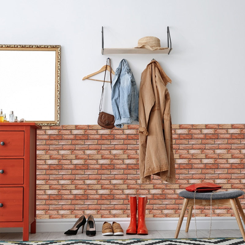 3D Self-Adhesive Brick Pattern Wallpaper - Image 1