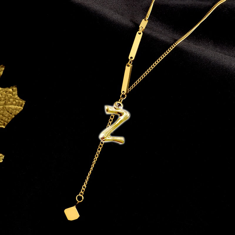 Charming Initials Letter Necklace - Image 13