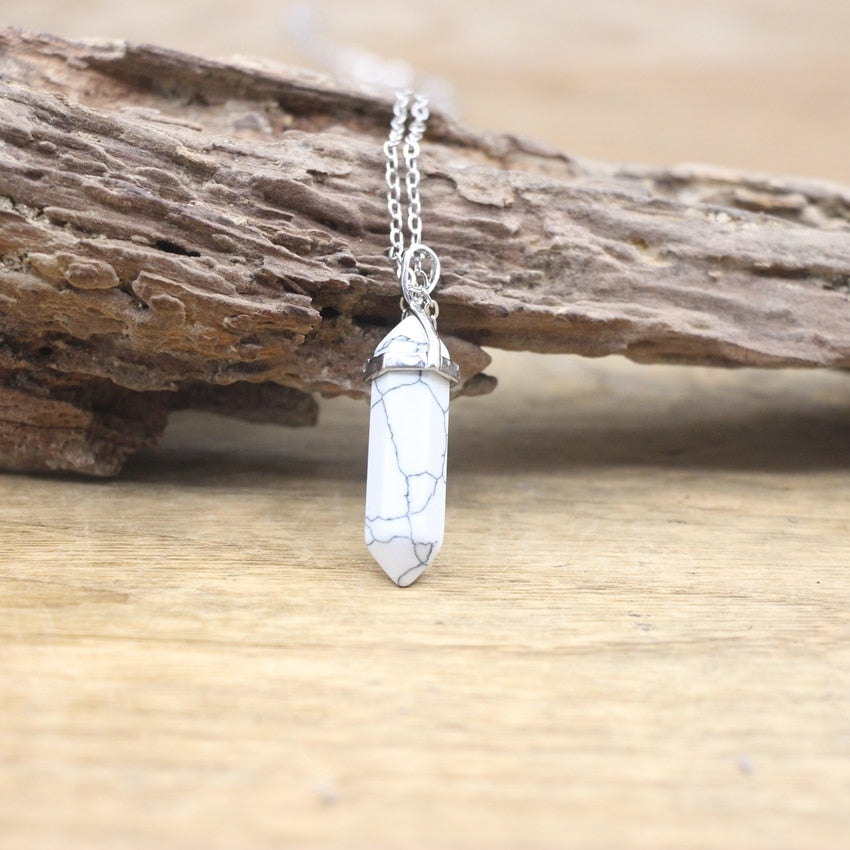 Hexagon Natural Stone Chakra Necklace - Image 3