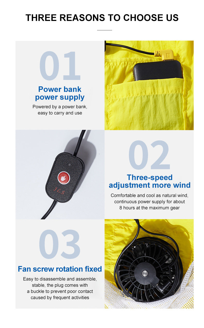 Outdoor Summer Cooling Fan Jacket - Image 4