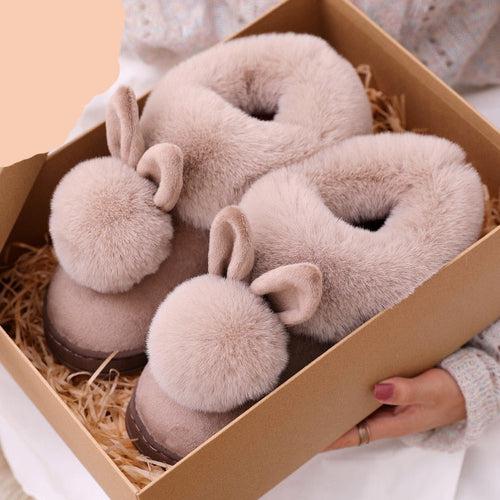 Rabbit Ear Fluffy Indoor Slippers - Image 0