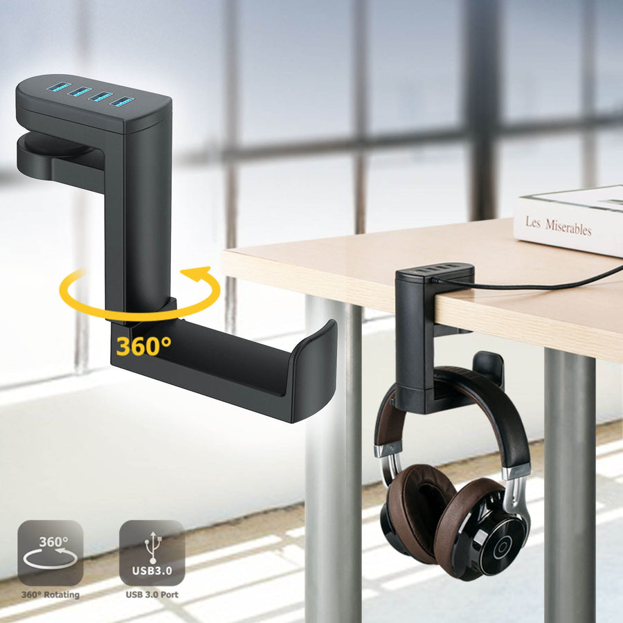 Under Desk USB Ports Headset Holder - Image 0