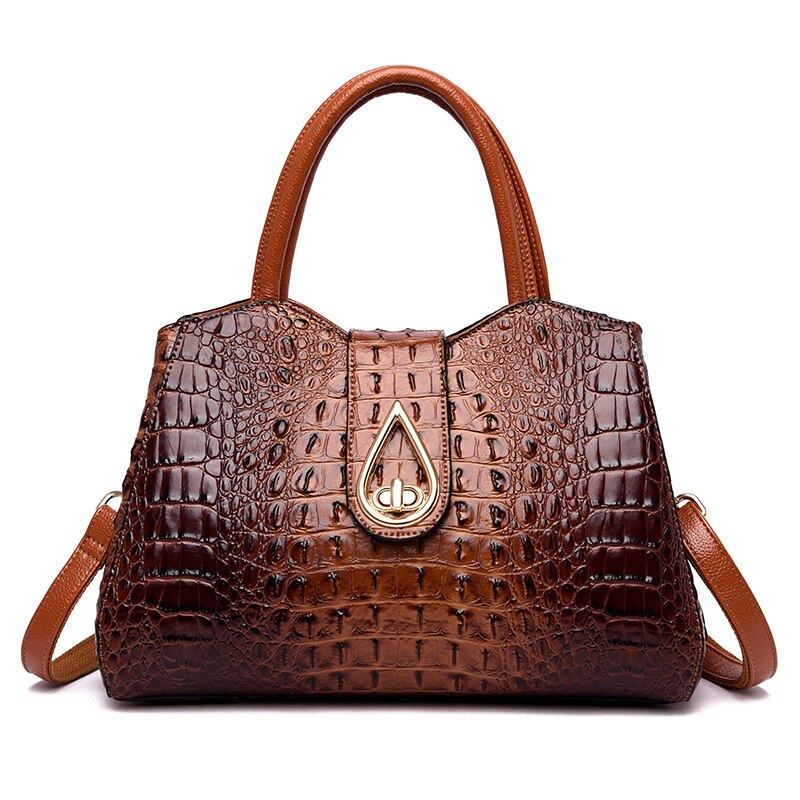 Elegant Crocodile Leather Fashion Handbag for Women - Image 8
