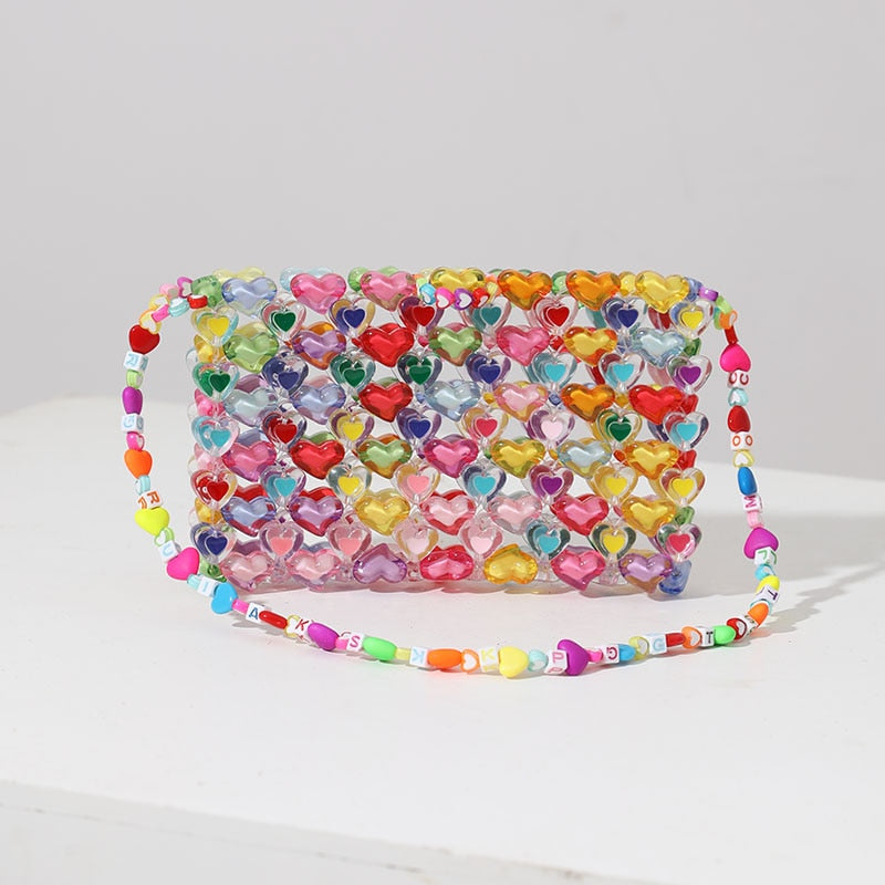 Love Beaded Hearts Colorful Mini Handbags - Image 3