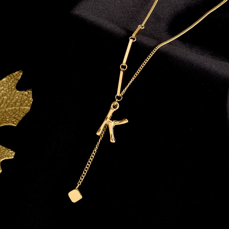 Charming Initials Letter Necklace - Image 25