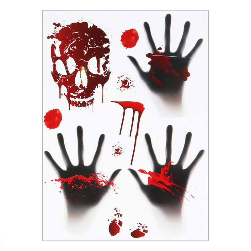 Bloody Handprint Stickers Halloween Decor - Image 15