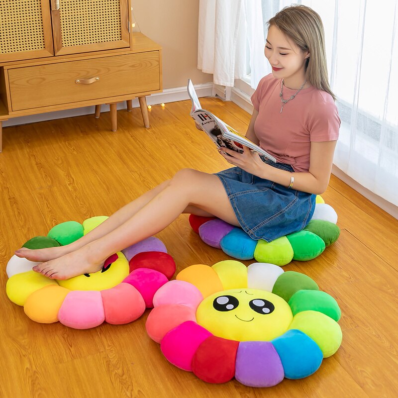 Colorful Sunflower Plush Comfy Seat Cushion - Image 5