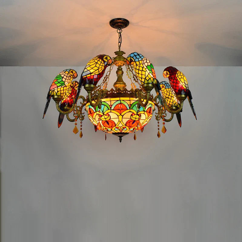 Antique Style Parrot Chandelier Lamp - Image 2