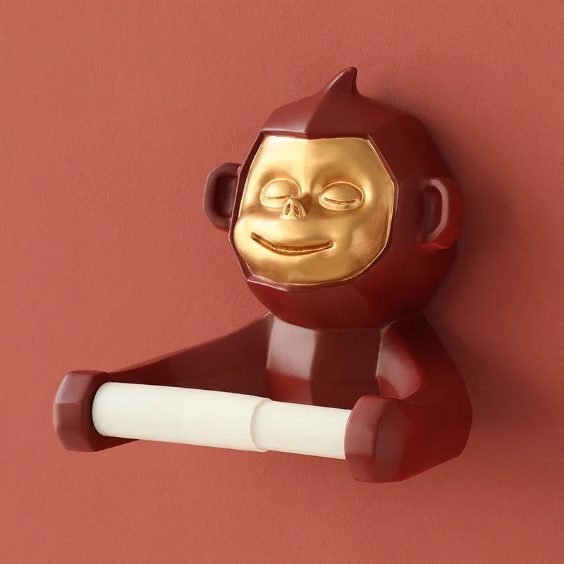 Happy Monkey Resin Toilet Paper Holder - Image 10