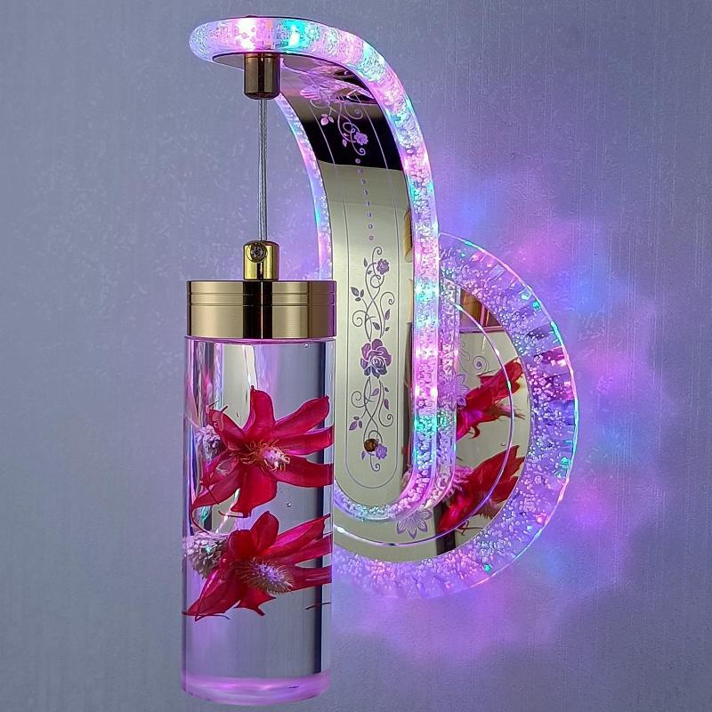 Elegant Crystal Flower Dimming Wall Lamp - Image 2