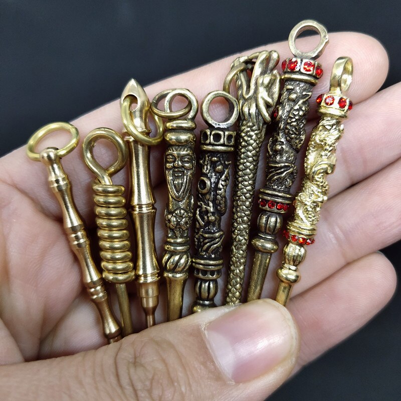 Retro Radiance Brass Mini Tool Vintage Keychain - Image 1